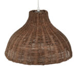 GloboStar® MAYOTTE 00725 Boho Κρεμαστό Φωτιστικό Καμπάνα Μονόφωτο 1 x E27 IP20 Καφέ Ξύλο - Μ40 x Π40 x Υ28cm - Image 6