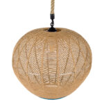 GloboStar® SIMON 00727 Boho Κρεμαστό Φωτιστικό Ανάρτηση Μονόφωτο 1 x E27 IP20 Μπεζ & Μπλε Σχοινί - Μ50 x Π50 x Y47cm - Image 6