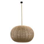 GloboStar® MANDALA 00732 Boho Κρεμαστό Φωτιστικό Πλέγμα Μονόφωτο 1 x E27 IP20 Μπεζ Σχοινί - Μ80 x Π80 x Υ60cm - Image 3