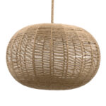 GloboStar® MANDALA 00732 Boho Κρεμαστό Φωτιστικό Πλέγμα Μονόφωτο 1 x E27 IP20 Μπεζ Σχοινί - Μ80 x Π80 x Υ60cm - Image 4