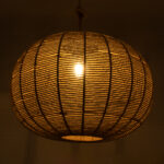 GloboStar® MANDALA 00732 Boho Κρεμαστό Φωτιστικό Πλέγμα Μονόφωτο 1 x E27 IP20 Μπεζ Σχοινί - Μ80 x Π80 x Υ60cm - Image 2