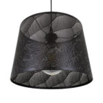 GloboStar® SPARKLE 00733 Μοντέρνο Κρεμαστό Φωτιστικό Καπέλο Μονόφωτο 1 x E27 IP20 Μαύρο Μέταλλο - Μ35 x Π35 x Υ26cm - Image 5