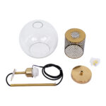 GloboStar® AVERY 00739 Μοντέρνο Κρεμαστό Φωτιστικό Μπάλα Μονόφωτο 1 x E27 IP20 Διάφανο Γυαλί με Χρυσό Μέταλλο - Μ18 x Π18 x Υ38cm - Image 8