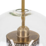 GloboStar® AVERY 00740 Μοντέρνο Κρεμαστό Φωτιστικό Μπάλα Μονόφωτο 1 x E27 IP20 Διάφανο Γυαλί με Χρυσό Μέταλλο - Μ30 x Π30 x Υ48cm - Image 6
