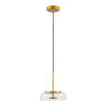 GloboStar® CHARLOTTE 00742 Μοντέρνο Κρεμαστό Φωτιστικό Καμπάνα CREE LED 5W 500lm 180° AC 85-265V IP20 Θερμό Λευκό 2700K Διάφανο Γυαλί με Χρυσό Μέταλλο - Μ23 x Π23 x Υ23cm - 2 Xρόνια Εγγύηση - Image 3