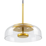 GloboStar® CHARLOTTE 00742 Μοντέρνο Κρεμαστό Φωτιστικό Καμπάνα CREE LED 5W 500lm 180° AC 85-265V IP20 Θερμό Λευκό 2700K Διάφανο Γυαλί με Χρυσό Μέταλλο - Μ23 x Π23 x Υ23cm - 2 Xρόνια Εγγύηση - Image 5