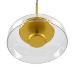 GloboStar® CHARLOTTE 00742 Μοντέρνο Κρεμαστό Φωτιστικό Καμπάνα CREE LED 5W 500lm 180° AC 85-265V IP20 Θερμό Λευκό 2700K Διάφανο Γυαλί με Χρυσό Μέταλλο - Μ23 x Π23 x Υ23cm - 2 Xρόνια Εγγύηση - Image 8