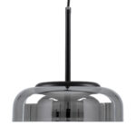 GloboStar® CHARLOTTE 00743 Μοντέρνο Κρεμαστό Φωτιστικό Καμπάνα CREE LED 5W 500lm 180° AC 85-265V IP20 Θερμό Λευκό 2700K Ασημί Γυαλί με Μαύρο Μέταλλο Μ23 x Π23 x Υ23cm - 2 Xρόνια Εγγύηση - Image 4