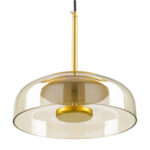 GloboStar® CHARLOTTE 00744 Μοντέρνο Κρεμαστό Φωτιστικό Καμπάνα CREE LED 5W 500lm 180° AC 85-265V IP20 Θερμό Λευκό 2700K Μελί Γυαλί με Χρυσό Μέταλλο - Μ23 x Π23 x Υ23cm - 2 Xρόνια Εγγύηση - Image 5