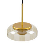 GloboStar® CHARLOTTE 00744 Μοντέρνο Κρεμαστό Φωτιστικό Καμπάνα CREE LED 5W 500lm 180° AC 85-265V IP20 Θερμό Λευκό 2700K Μελί Γυαλί με Χρυσό Μέταλλο - Μ23 x Π23 x Υ23cm - 2 Xρόνια Εγγύηση - Image 7