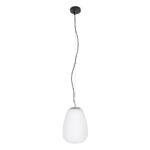 GloboStar® FREYA 00745 Μοντέρνο Κρεμαστό Φωτιστικό Ανάρτηση Μονόφωτο 1 x E27 IP20 Λευκό Γυαλί με Ασημί Μέταλλο - Μ24 x Π24 x Υ35cm - Image 3