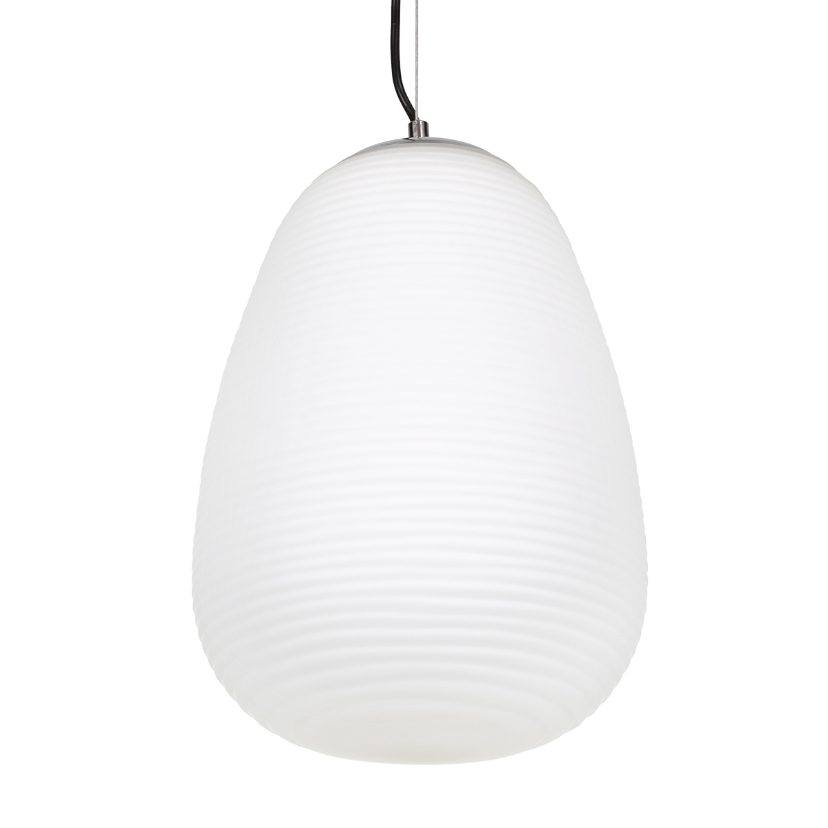 GloboStar® FREYA 00745 Μοντέρνο Κρεμαστό Φωτιστικό Ανάρτηση Μονόφωτο 1 x E27 IP20 Λευκό Γυαλί με Ασημί Μέταλλο - Μ24 x Π24 x Υ35cm - Image 5