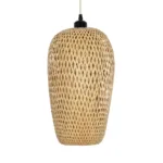 GloboStar® SAN TROPEZ 00764 Boho Κρεμαστό Φωτιστικό Ανάρτηση Μονόφωτο 1 x E27 IP20 Μπεζ Ξύλο - Μ19 x Π19 x Υ42cm - Image 3