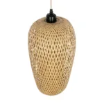 GloboStar® SAN TROPEZ 00764 Boho Κρεμαστό Φωτιστικό Ανάρτηση Μονόφωτο 1 x E27 IP20 Μπεζ Ξύλο - Μ19 x Π19 x Υ42cm - Image 5