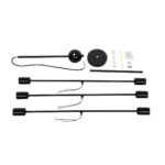 GloboStar® ZANE 00784 Μοντέρνο Φωτιστικό Οροφής Πλέγμα Πολύφωτο 6 x E27 IP20 Μαύρο Μέταλλο - Μ70 x Π70 x Υ100cm - Image 9