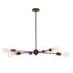 GloboStar® ZANE 00785 Μοντέρνο Φωτιστικό Οροφής Πλέγμα Πολύφωτο 6 x E27 IP20 Χάλκινο Μέταλλο - Μ70 x Π70 x Υ100cm - Image 4