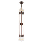 GloboStar® ZANE 00785 Μοντέρνο Φωτιστικό Οροφής Πλέγμα Πολύφωτο 6 x E27 IP20 Χάλκινο Μέταλλο - Μ70 x Π70 x Υ100cm - Image 6