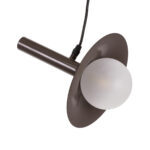 GloboStar® CELEST 00791 Μοντέρνο Κρεμαστό Φωτιστικό Ανάρτηση Μονόφωτο 1 x G9 Καφέ Μέταλλο με Λευκό Γυαλί - Μ20 x Π20 x Υ26.5cm - Image 3