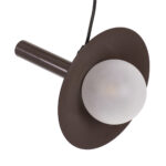 GloboStar® CELEST 00791 Μοντέρνο Κρεμαστό Φωτιστικό Ανάρτηση Μονόφωτο 1 x G9 Καφέ Μέταλλο με Λευκό Γυαλί - Μ20 x Π20 x Υ26.5cm - Image 4
