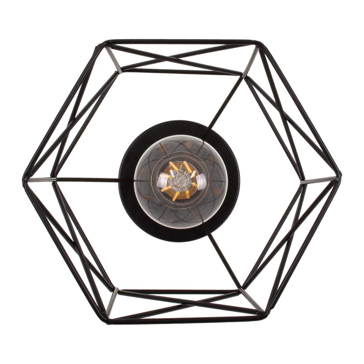 GloboStar® TRON 00792 Μοντέρνο Φωτιστικό Οροφής Πλέγμα Μονόφωτο 1 x E27 IP20 Μαύρο & Χρυσό Μέταλλο - Μ18 x Π18 x Υ19.5cm - Image 7