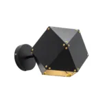 GloboStar® WELLES 00794 Μοντέρνο Επιτοίχιο Φωτιστικό Απλίκα Μονόφωτο 1 x E27 IP20 Μαύρο & Χρυσό Μέταλλο - Μ17 x Π28 x Υ17cm - Image 2