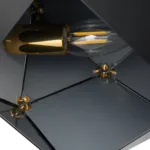 GloboStar® WELLES 00794 Μοντέρνο Επιτοίχιο Φωτιστικό Απλίκα Μονόφωτο 1 x E27 IP20 Μαύρο & Χρυσό Μέταλλο - Μ17 x Π28 x Υ17cm - Image 9