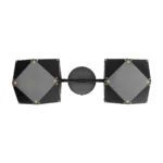 GloboStar® WELLES 00795 Μοντέρνο Επιτοίχιο Φωτιστικό Απλίκα Δίφωτο 2 x E27 IP20 Μαύρο & Χρυσό Μέταλλο - Μ52 x Π21 x Υ17cm - Image 3