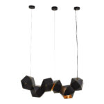 GloboStar® WELLES Replica 00797 Μοντέρνο Κρεμαστό Φωτιστικό Ανάρτηση Πολύφωτο 6 x E14 IP20 Μαύρο & Χρυσό Μέταλλο - Μ98 x Π32 x Υ30cm - Image 2