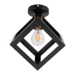 GloboStar® CUBE 00799 Μοντέρνο Φωτιστικό Οροφής Πλέγμα Μονόφωτο 1 x E27 IP20 Μαύρο & Χάλκινο Μέταλλο Μ25 x Π25 x Υ25cm - Image 4
