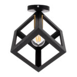 GloboStar® CUBE 00799 Μοντέρνο Φωτιστικό Οροφής Πλέγμα Μονόφωτο 1 x E27 IP20 Μαύρο & Χάλκινο Μέταλλο Μ25 x Π25 x Υ25cm - Image 6