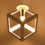 GloboStar® CUBE 00800 Μοντέρνο Φωτιστικό Οροφής Πλέγμα Μονόφωτο 1 x E27 IP20 Λευκό & Χάλκινο Μέταλλο - Μ25 x Π25 x Υ25cm - Image 2