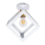 GloboStar® CUBE 00800 Μοντέρνο Φωτιστικό Οροφής Πλέγμα Μονόφωτο 1 x E27 IP20 Λευκό & Χάλκινο Μέταλλο - Μ25 x Π25 x Υ25cm - Image 5