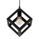 GloboStar® CUBE 00801 Μοντέρνο Κρεμαστό Φωτιστικό Ανάρτηση Μονόφωτο 1 x E27 IP20 Μαύρο Μέταλλο - Μ25 x Π25 x Υ25cm - Image 4