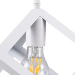 GloboStar® CUBE 00802 Μοντέρνο Κρεμαστό Φωτιστικό Πλέγμα Μονόφωτο 1 x E27 IP20 Λευκό Μέταλλο - Μ25 x Π25 x Υ25cm - Image 5