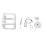 GloboStar® CUBE 00802 Μοντέρνο Κρεμαστό Φωτιστικό Πλέγμα Μονόφωτο 1 x E27 IP20 Λευκό Μέταλλο - Μ25 x Π25 x Υ25cm - Image 7