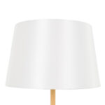 GloboStar® CEDAR 00828 Μοντέρνο Επιδαπέδιο Φωτιστικό Μονόφωτο 1 x E27 IP20 Λευκό Μέταλλο, Λευκό Ύφασμα με Μπεζ Ξύλο - Μ40 x Π40 x Υ148cm - Image 5