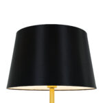 GloboStar® CEDAR 00829 Μοντέρνο Επιδαπέδιο Φωτιστικό Μονόφωτο 1 x E27 IP20 Χρυσό Μέταλλο με Μαύρο Ύφασμα - Μ40 x Π40 x Υ148cm - Image 3