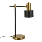GloboStar® LETO 00835 Μοντέρνο Επιτραπέζιο Φωτιστικό Γραφείου Μονόφωτο Μεταλλικό Μαύρο - Χρυσό Φ12.5 x Μ18 x Π18 x Υ50.5cm - Image 2