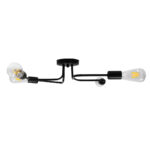 GloboStar® LIBERTA 00838 Μοντέρνο Φωτιστικό Οροφής Πλέγμα Πολύφωτο 4 x E27 IP20 Μαύρο Μέταλλο - Μ44.5 x Π44.5 x Υ12cm - Image 5