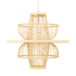 GloboStar® BALI 00861 Boho Κρεμαστό Φωτιστικό Πλέγμα Μονόφωτο 1 x E27 IP20 Μπεζ Ξύλο - Μ45 x Π45 x Υ42.5cm - Image 4