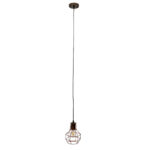 GloboStar® CAGE 00866 Vintage Κρεμαστό Φωτιστικό Πλέγμα Μονόφωτο 1 x E27 IP20 Χάλκινο Μέταλλο - Μ15 x Π15 x Υ22cm - Image 3