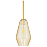 GloboStar® AMARIS 00871 Μοντέρνο Κρεμαστό Φωτιστικό Ανάρτηση Μονόφωτο 1 x E27 IP20 Μελί Γυαλί - Μ17 x Π17 x Y30cm - Image 3