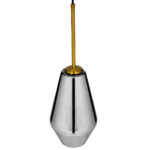 GloboStar® AMARIS 00874 Μοντέρνο Κρεμαστό Φωτιστικό Ανάρτηση Μονόφωτο 1 x E27 IP20 Χρυσό Μέταλλο με Διάφανο Γυαλί - Μ17 x Π17 x Υ30cm - Image 5