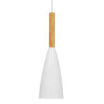 GloboStar® DILLON 00876 Μοντέρνο Κρεμαστό Φωτιστικό Καμπάνα Μονόφωτο 1 x E27 IP20 Λευκό Μέταλλο - Μ11 x Π11 x Υ36cm