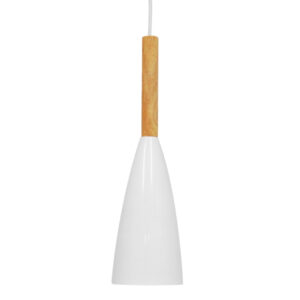 GloboStar® DILLON 00876 Μοντέρνο Κρεμαστό Φωτιστικό Καμπάνα Μονόφωτο 1 x E27 IP20 Λευκό Μέταλλο - Μ11 x Π11 x Υ36cm