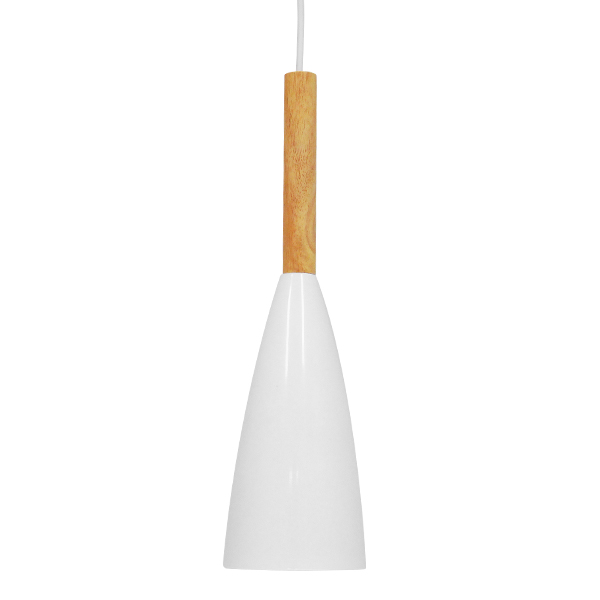 GloboStar® DILLON 00876 Μοντέρνο Κρεμαστό Φωτιστικό Καμπάνα Μονόφωτο 1 x E27 IP20 Λευκό Μέταλλο - Μ11 x Π11 x Υ36cm