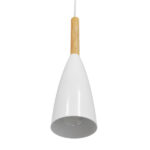 GloboStar® DILLON 00876 Μοντέρνο Κρεμαστό Φωτιστικό Καμπάνα Μονόφωτο 1 x E27 IP20 Λευκό Μέταλλο - Μ11 x Π11 x Υ36cm - Image 3