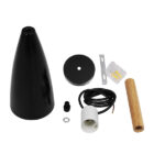 GloboStar® DILLON 00877 Μοντέρνο Κρεμαστό Φωτιστικό Καμπάνα Μονόφωτο 1 x E27 IP20 Μαύρο Μέταλλο - Μ11 x Π11 x Υ36cm - Image 6