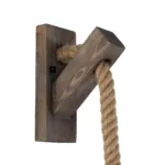 GloboStar® VANITY 00878 Vintage Επιτοίχιο Φωτιστικό Απλίκα Μονόφωτο 1 x E27 IP20 Καφέ Ξύλο με Μπεζ Σχοινί - Μ7 x Π15 x Υ30cm - Image 5