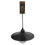 GloboStar® JONAS 00882 Vintage Επιτοίχιο Φωτιστικό Απλίκα Μονόφωτο 1 x E27 IP20 Καφέ Ξύλο με Μαύρο Μέταλλο - Μ26 x Π50 x Υ50cm - Image 2